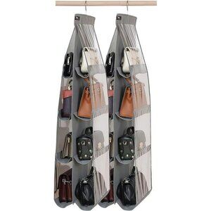 Closet Purse Organizer Hanger 2 Pack Clear Handbag Storage Heavy Duty Hooks